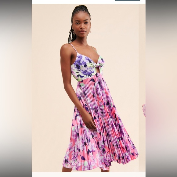 Anthropologie Delfi Quinn Pleated Dress - Picture 1 of 5